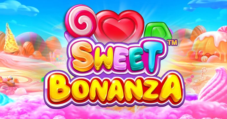 Sweet Bonanza slot game Logo and candies စလော့ဂိမ်းများ