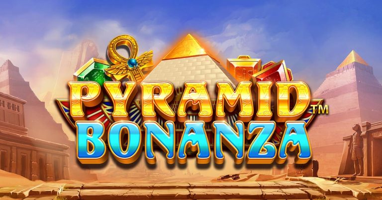 Logo Pyramid Bonanza slot game with pyramid-shaped jewels စလော့ဂိမ်းများ